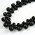 Long Black Cluster Wood Beaded Necklace - 82cm Long - view 4
