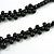 Long Black Cluster Wood Beaded Necklace - 82cm Long - view 5