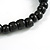 Long Black Cluster Wood Beaded Necklace - 82cm Long - view 9