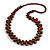 Long Brown Cluster Wood Beaded Necklace - 82cm Long - view 2