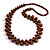 Long Brown Cluster Wood Beaded Necklace - 82cm Long - view 7