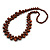Long Brown Cluster Wood Beaded Necklace - 82cm Long - view 8