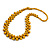 Long Dusty Yellow Cluster Wood Beaded Necklace - 82cm Long - view 9
