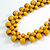 Long Dusty Yellow Cluster Wood Beaded Necklace - 82cm Long - view 4