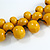 Long Dusty Yellow Cluster Wood Beaded Necklace - 82cm Long - view 5