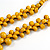 Long Dusty Yellow Cluster Wood Beaded Necklace - 82cm Long - view 6