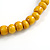 Long Dusty Yellow Cluster Wood Beaded Necklace - 82cm Long - view 7