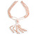 3 Strand Light Pink Crystal Bead Long Necklace with Tassel/90cm L/14cm Tassel - view 2