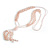 3 Strand Light Pink Crystal Bead Long Necklace with Tassel/90cm L/14cm Tassel - view 4