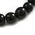 20mm/Chunky Black Round Bead Wood Flex Necklace - 44cm Long - view 6