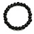 20mm/Chunky Black Round Bead Wood Flex Necklace - 44cm Long