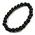 20mm/Chunky Black Round Bead Wood Flex Necklace - 44cm Long - view 5