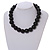 20mm/Chunky Black Round Bead Wood Flex Necklace - 44cm Long - view 4