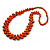 Long Orange Cluster Wood Beaded Necklace - 82cm Long - view 7
