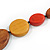 Brown/Yellow/Orange Geometric Wood Bead Black Cords Long Neckalce/ 100cm L/ Adjustable - view 9
