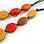 Brown/Yellow/Orange Geometric Wood Bead Black Cords Long Neckalce/ 100cm L/ Adjustable - view 7