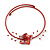 Red Sea Shell Flower Flex Cotton Wire Choker Necklace/ Adjustable