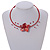 Red Sea Shell Flower Flex Cotton Wire Choker Necklace/ Adjustable - view 3