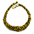 Chunky Graduated Yellow/Black Glass Bead Necklace - 60cm Long/ 3cm Ext - view 2