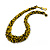 Chunky Graduated Yellow/Black Glass Bead Necklace - 60cm Long/ 3cm Ext - view 5