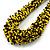 Chunky Graduated Yellow/Black Glass Bead Necklace - 60cm Long/ 3cm Ext - view 6