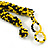 Chunky Graduated Yellow/Black Glass Bead Necklace - 60cm Long/ 3cm Ext - view 7
