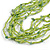 Multistrand Lime Green Glass Bead/ Semiprecious Stone Necklace With Wood Hook Closure - 58cm L - view 6