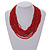 Dark Red Glass Bead Multistrand, Layered Necklace With Wooden Square Closure - 60cm L - view 4