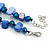 Sea Shell and Glass Bead Necklace in Blue Shades - 47cm L/ 4cm Ext - view 7