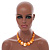 Pumpkin Orange Graduated Shell Necklace/47cm Long/Slight Variation In Colour/Natural Irregularities - view 3