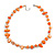 Orange Sea Shell and Light Citrine Glass Bead Necklace - 47cm L/ 4cm Ext - view 2