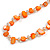 Orange Sea Shell and Light Citrine Glass Bead Necklace - 47cm L/ 4cm Ext - view 5