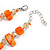 Orange Sea Shell and Light Citrine Glass Bead Necklace - 47cm L/ 4cm Ext - view 6