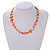Orange Sea Shell and Light Citrine Glass Bead Necklace - 47cm L/ 4cm Ext - view 4