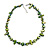 Sea Shell and Glass Bead Necklace in Green Shades - 47cm L/ 4cm Ext - view 2