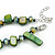 Sea Shell and Glass Bead Necklace in Green Shades - 47cm L/ 4cm Ext - view 7