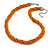 Multistrand Dusty Orange Glass Bead Necklace - 48cm L/ 7cm Ext