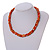 Multistrand Orange/Red/White/Bronze Glass Bead Necklace - 48cm L/ 7cm Ext - view 4