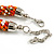 Multistrand Orange/Red/White/Bronze Glass Bead Necklace - 48cm L/ 7cm Ext - view 7
