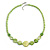 Lime Green Shell and Faux Pearl Bead Necklace/Slight Variation In Colour/Natural Irregularities/42cm L/ 3cm Ext - view 2