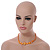 Pumpkin Orange Shell and Peach Faux Pearl Bead Necklace/Slight Variation In Colour/Natural Irregularities/42cm L/ 3cm Ext - view 3