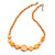 Pumpkin Orange Shell and Peach Faux Pearl Bead Necklace/Slight Variation In Colour/Natural Irregularities/42cm L/ 3cm Ext - view 2