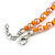 Pumpkin Orange Shell and Peach Faux Pearl Bead Necklace/Slight Variation In Colour/Natural Irregularities/42cm L/ 3cm Ext - view 5