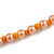 Pumpkin Orange Shell and Peach Faux Pearl Bead Necklace/Slight Variation In Colour/Natural Irregularities/42cm L/ 3cm Ext - view 6