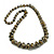 Long Graduated Wooden Bead Colour Fusion Necklace in Grey/Black/Gold - 78cm Long - view 4