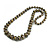 Long Graduated Wooden Bead Colour Fusion Necklace in Grey/Black/Gold - 78cm Long - view 5