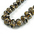 Long Graduated Wooden Bead Colour Fusion Necklace in Grey/Black/Gold - 78cm Long - view 6