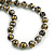 Long Graduated Wooden Bead Colour Fusion Necklace in Grey/Black/Gold - 78cm Long - view 7