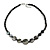 Dark Grey Shell and Black Ceramic Bead Necklace/Slight Variation In Colour/Natural Irregularities/42cm L/ 3cm Ext - view 6