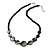 Dark Grey Shell and Black Ceramic Bead Necklace/Slight Variation In Colour/Natural Irregularities/42cm L/ 3cm Ext